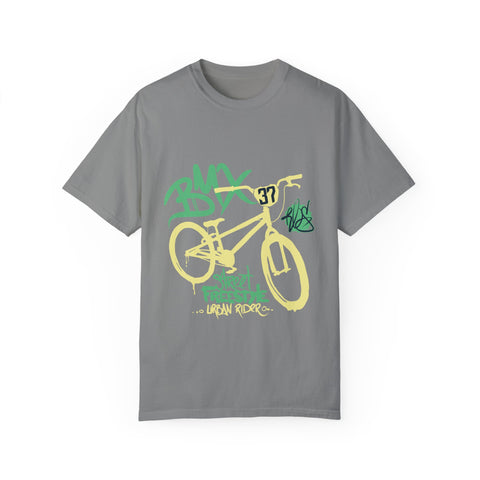 Urban BMX Rider Garment-Dyed T-Shirt | Casual Streetwear for Cycling Enthusiasts