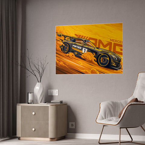Mercedes AMG Gloss Poster - Vibrant Racing Wall Art for Car Enthusiasts