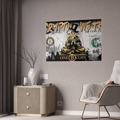 Crypto-Inspired Gloss Poster, Street Art Wall Decor, Stylish Home Office Decor, Cryptocurrency Gift, Unique Art Print