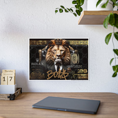 Boss Lion Gloss Poster - Motivational Wall Art for Ambitious Spaces