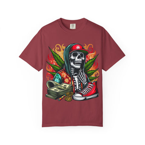 Chill Vibes Skull Graphic T-Shirt – Unisex Garment-Dyed Tee