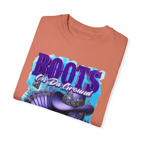 Unisex Garment-Dyed T-Shirt - "Boots On Da Ground" Graphic Tee