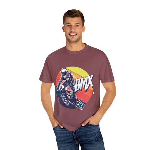 BMX Rider Graphic T-Shirt - Unisex Garment-Dyed Tee for Cycling Enthusiasts