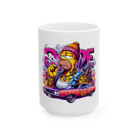 Dope Cartoon Mug - 11oz & 15oz Retro Vibe Coffee Cup for Unique Drinkware Lovers