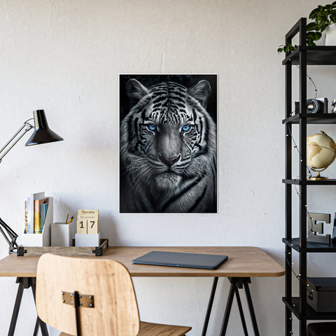 Majestic White Tiger Gloss Poster - Stunning Wall Art for Animal Lovers
