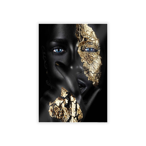 Elegant Gloss Art Poster - Black and Gold Face Design
