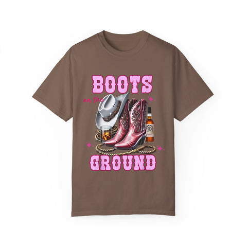 Unisex Garment-Dyed T-shirt - "Boots on the Ground" Country Vibe Tee