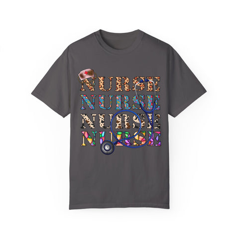 Colorful Nurse T-Shirt - Unisex Garment-Dyed Tee for Healthcare Workers