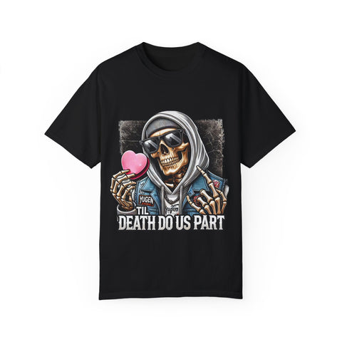 Halloween Skeleton Love T-Shirt | Death Do Us Part Graphic Tee