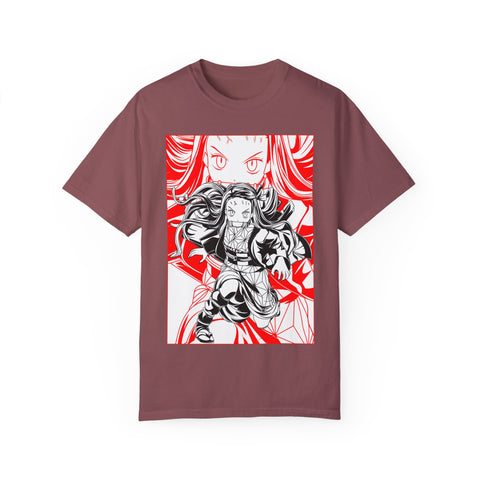 Anime-Inspired Unisex Garment-Dyed T-Shirt - Bold Character Design