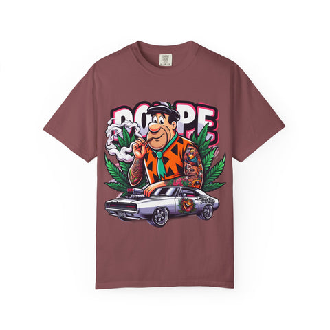 Retro Cool Unisex Garment-Dyed T-Shirt - 'Dope' Graphic with Classic Car