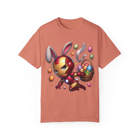 Easter Bunny Iron Man T-Shirt - Unisex Garment-Dyed Tee