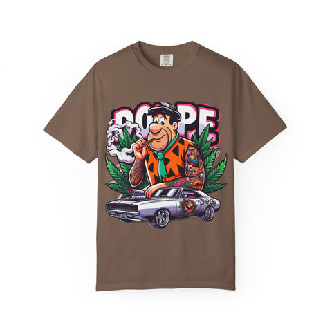 Retro Cool Unisex Garment-Dyed T-Shirt - 'Dope' Graphic with Classic Car