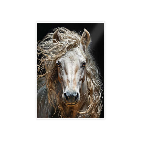 Majestic White Horse Gloss Poster - Inspirational Wall Art for Animal Lovers