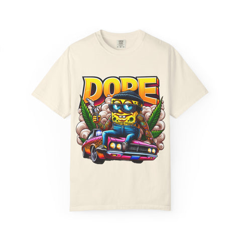 Unisex Garment-Dyed T-Shirt - Cool Cartoon ‘DOPE’ Design