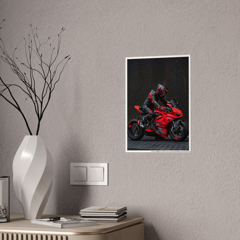Ducati Motorcycle Gloss Poster - Perfect for Bikers and Racing Enthusiasts