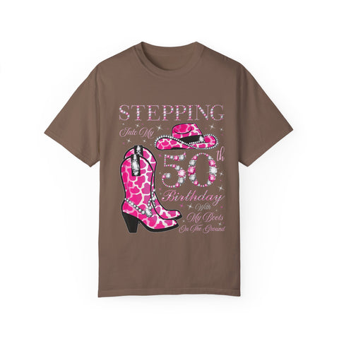 50th Birthday Cowgirl T-Shirt | Unisex Garment-Dyed Tee