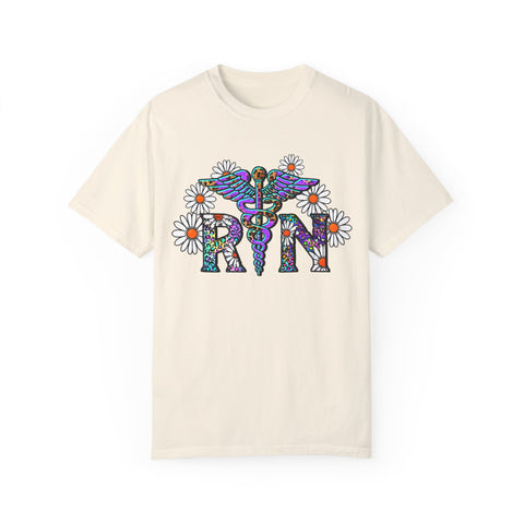 Boho Floral Graphic T-Shirt for Hippie Vibes – Rainbow RN Design