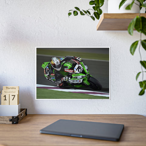 Glossy Motorcycle Racing Poster - Vibrant Wall Art for Motorsports Enthusiasts