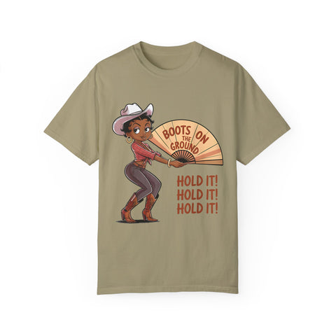 Boots on the Ground Unisex T-Shirt - Rustic Cowboy Vibe, Perfect for Festivals and Casual Outings