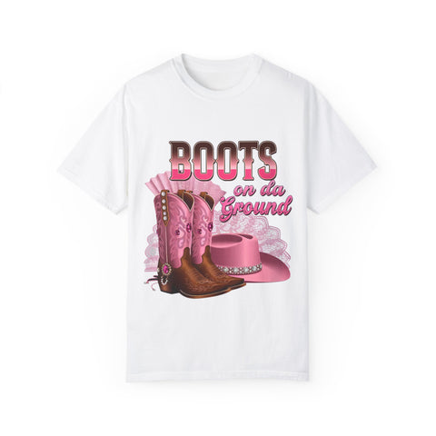 Unisex Garment-Dyed T-shirt - "Boots on the Ground" Country Style Tee