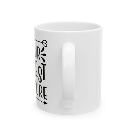 Adventure Awaits Ceramic Mug - Perfect for Travelers and Dreamers