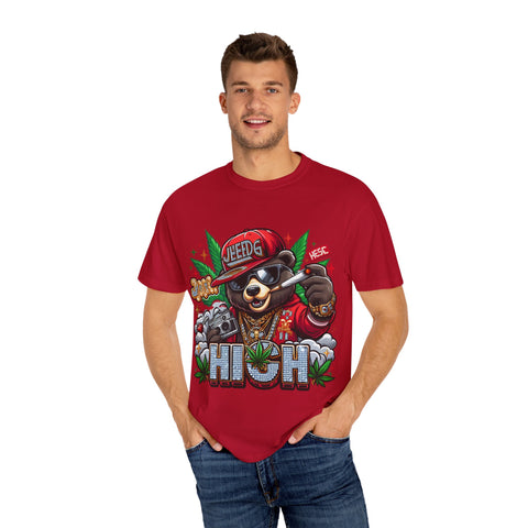 Hip Hop Bear Graphic T-Shirt - Unisex Cool Streetwear for Cannabis Lovers