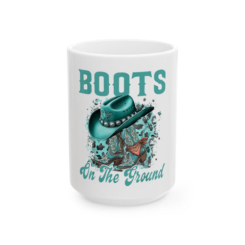 Funny Ceramic Coffee Mug - "Boo!" Halloween Ghost Design - 11oz & 15oz Options