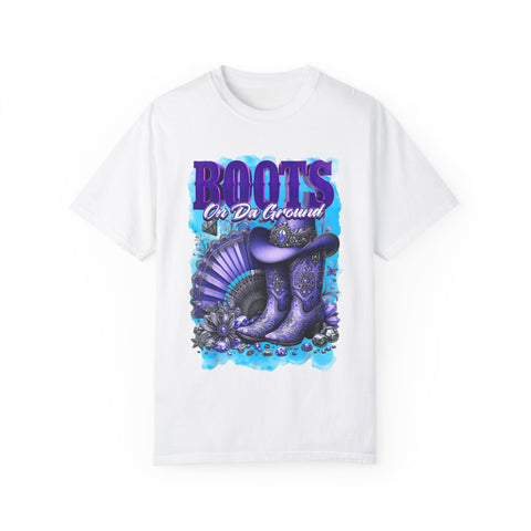 Unisex Garment-Dyed T-Shirt - "Boots On Da Ground" Graphic Tee