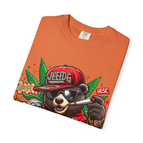 Hip Hop Bear Graphic T-Shirt - Unisex Cool Streetwear for Cannabis Lovers
