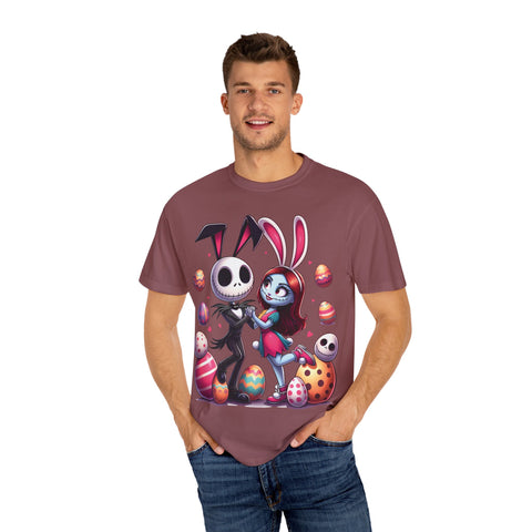 Easter-Themed Unisex T-Shirt with Bunny & Skeleton Print