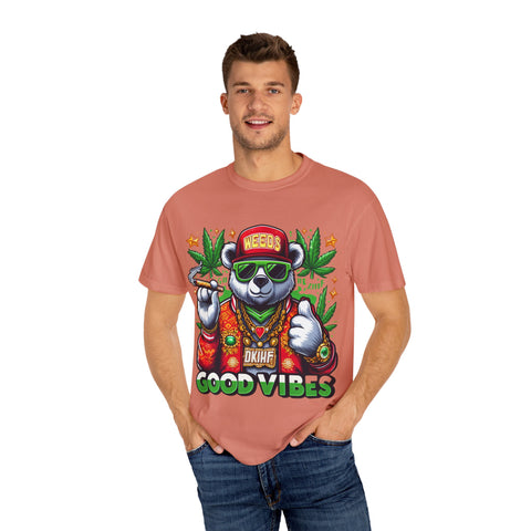 Good Vibes Panda T-Shirt - Unisex Garment-Dyed Tee for Chill Days