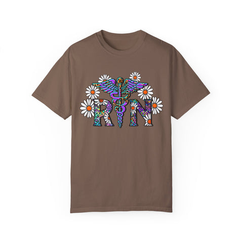Boho Floral Graphic T-Shirt for Hippie Vibes – Rainbow RN Design