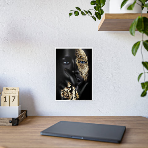 Elegant Gloss Art Poster - Black and Gold Face Design