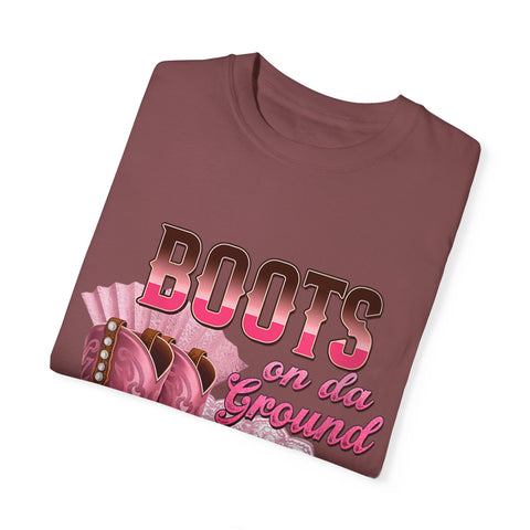 Unisex Garment-Dyed T-shirt - "Boots on the Ground" Country Style Tee