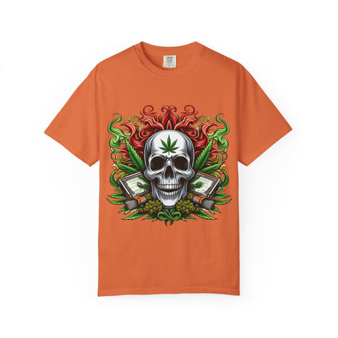 Unisex Skull & Cannabis Graphic T-Shirt - Edgy Streetwear Style