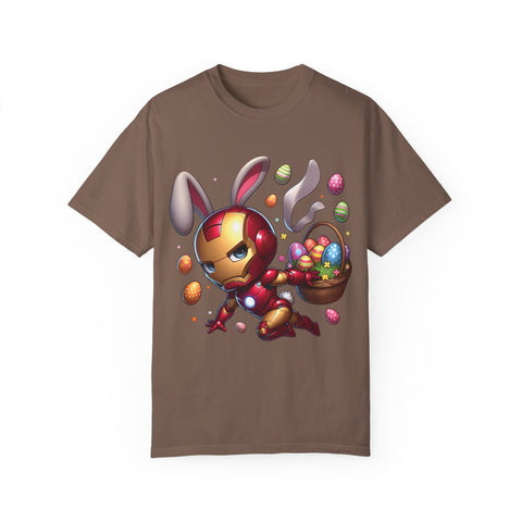 Easter Bunny Iron Man T-Shirt - Unisex Garment-Dyed Tee