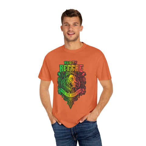 Unisex Garment-Dyed Reggae T-Shirt - Feel the Rhythm Graphic Tee for Music Lovers