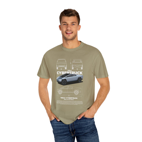 Tesla Cybertruck Unisex Garment-Dyed T-Shirt | Automotive Enthusiast Apparel