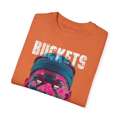 Unisex Garment-Dyed T-Shirt - Retro Sports Graphic "BUCKETS"
