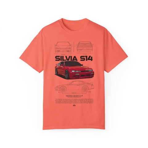 Retro Car Art Unisex Garment-Dyed T-shirt - SILVIA 514 Graphic Tee
