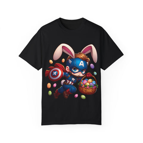 Easter Bunny Captain T-Shirt - Fun Unisex Garment-Dyed Tee
