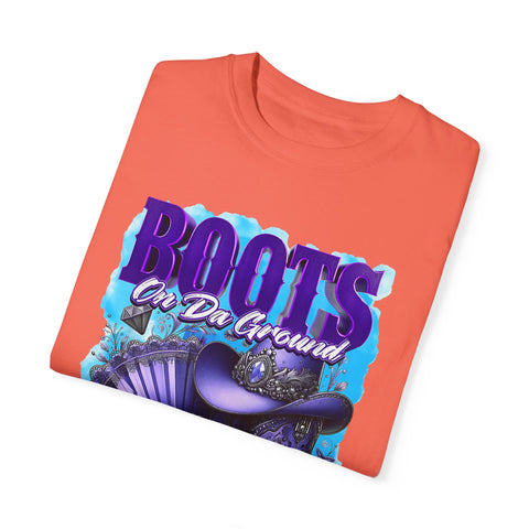 Unisex Garment-Dyed T-Shirt - "Boots On Da Ground" Graphic Tee