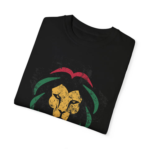 Reggae Lion Unisex Garment-Dyed T-Shirt - I Red I Blood I Love