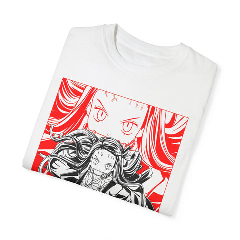 Anime-Inspired Unisex Garment-Dyed T-Shirt - Bold Character Design