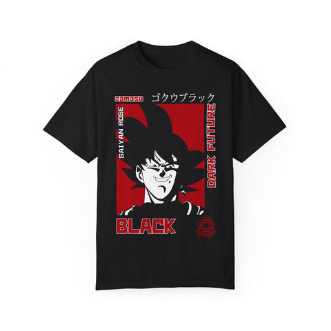 Unisex Garment-Dyed T-Shirt - Dark Future Saiyan Rose Design
