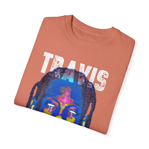 Travis Inspired Unisex Garment-Dyed T-Shirt - Retro Graphic Tee