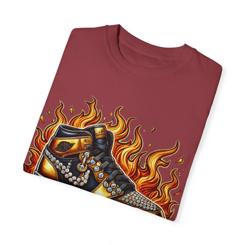 Unisex Garment-Dyed T-Shirt - 'On Fire' Graphic Tee for Sneaker Enthusiasts