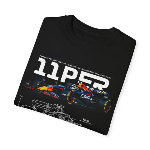 Racing-Inspired Unisex Garment-Dyed T-Shirt - 11P23 Design