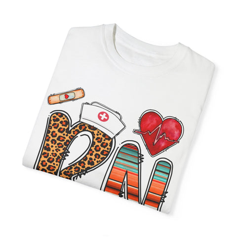 RN Nurse Graphic T-Shirt - Cute Leopard Print Design for Healthcare Workers